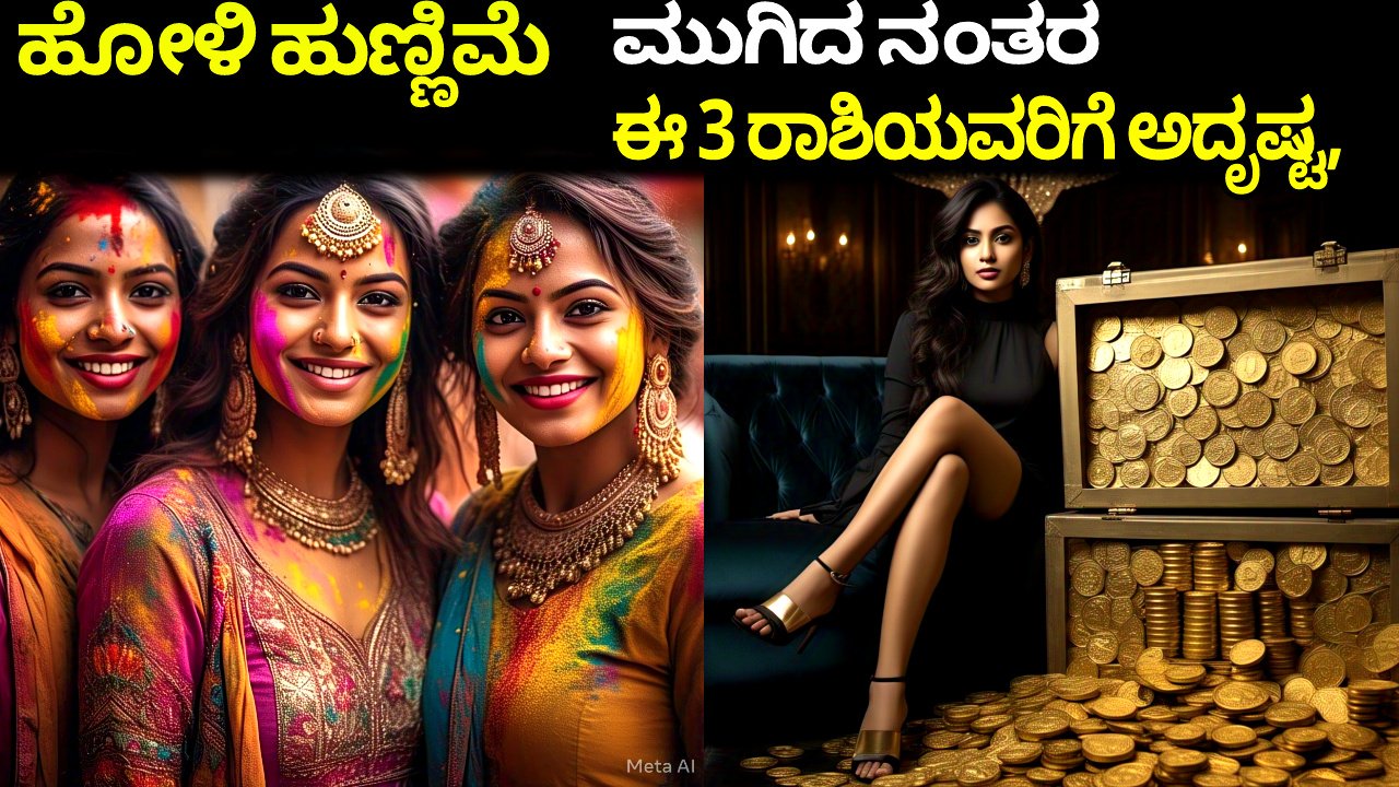 Good luck to these 3 zodiac signs after the Holi full moon,ಹೋಳಿ ಹುಣ್ಣಿಮೆ ಮುಗಿದ ನಂತರ&nbsp; ಈ 3 ರಾಶಿಯವರಿಗೆ ಅದೃಷ್ಟ, ಕೆಲಸದಲ್ಲಿ ಯಶಸ್ಸು ಜೊತೆಗೆ ದುಡ್ಡಿನ ಸುರಿ ಮಳೆ