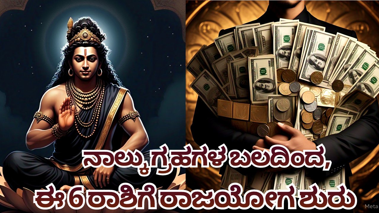 With the power of four planets, Raja Yoga begins for these 6 zodiac signs ನಾಲ್ಕು ಗ್ರಹಗಳ ಬಲದಿಂದ, ಈ 6 ರಾಶಿಗೆ ರಾಜಯೋಗ ಶುರು